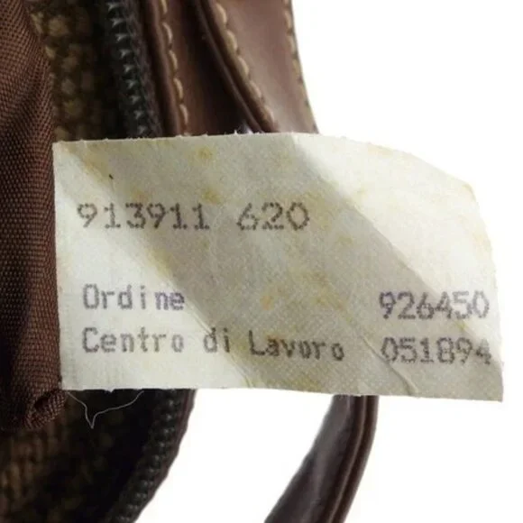 BORBONESE Handbag Quail Pattern Authentic Used T24035